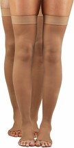 Dr. Comfort Unisex Microfiber Medical Open Toe Sheer Thigh High 20-30mmH... - $29.10