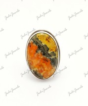 Bague En Argent Bumble Bee Jasper 925 Argent Fait Main - £42.42 GBP