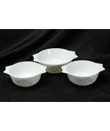 Pyrex England Blue Iris Baking Dishes Lot of 3 Casseroles - $25.47