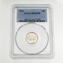 1936 10C Mercury Dime Classé Par PCGS Comme MS65 Fb Complet Rabat - $125.92