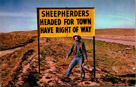 Idaho Big Skunk Service Station Sign Sheepherders Right of Way Chrome Postcard - $6.88