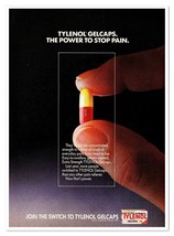 Tylenol Gelcaps The Power to Stop Pain Vintage 1992 Full-Page Print Maga... - $9.70
