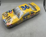 1999 M&amp;M&#39;s Nascar #36 Ernie Irvan Race Car Yellow Tin Candy Dish M&amp;Ms Pe... - $14.84