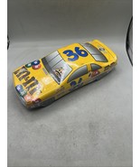 1999 M&amp;M&#39;s Nascar #36 Ernie Irvan Race Car Yellow Tin Candy Dish M&amp;Ms Pe... - $14.84