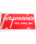 Jorgensen&#39;s RED WING, MN. Plastic Dealer License Plate - £11.16 GBP