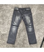 Smoke Rise Men&#39;s Black Fashion Distressed Rip Moto Denim Jean sz 40x32 - $28.04