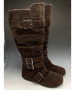 Anna Women&#39;s Calf Boots Comfort Size 10 Brown Suede BD-2523 - $775.66 MXN
