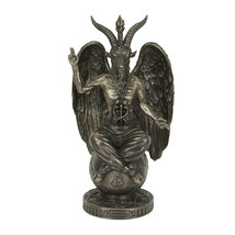 Baphomet Sabbatic Goat Idol Sitting On Globe Statue Satanic Altar Sculpture - £77.68 GBP