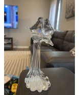 Birds Art Crystal Glass Love Birds on Waterfall Clear Glass Glowy - €18,28 EUR