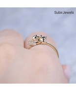 Unique Rabbit Carrot Ring, Gold Dainty Cute Diamond Ring, Bunny Pet Anim... - $1,427.96 MXN