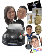Personalized Bobblehead Cute Couple Driving In A Convertible Car - Motor... - £190.45 GBP