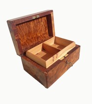 Premium Moroccan Thuya Wood Jewelry Box With Key, Handmade Jewelry Box with Stor - £75.93 GBP