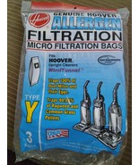 Genuine Hoover Type Y Allergen Micro Filtration Bags 3 Pack NEW - $11.87