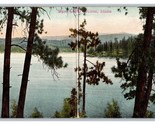 Un Lago Vista Lago Couer D&#39; Alene Idaho Id Unp Pieghevole DB Cartolina P19 - £27.31 GBP
