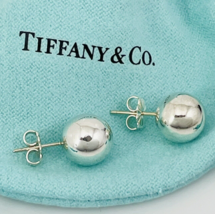 Tiffany &amp; Co HardWear Bead Ball Stud Earrings 10mm in Sterling Silver AUTHENTIC - $259.00