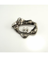 70s Silver Pearl Vintage Silver Brooch, European Madem Make offer! - €250,67 EUR