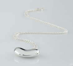 Tiffany &amp; Co. Sterling Silver Elsa Peretti Bean Pendant w/ 18&quot; Chain Ret... - £214.56 GBP