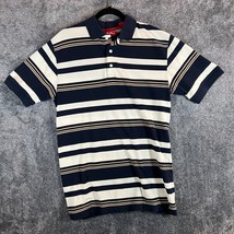 Alan Flusser Weekend Polo Shirt Mens Medium Striped Preppy Nautical Casu... - $20.81
