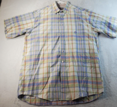 Cinch Shirt Men Size XL Multi Plaid Short Sleeve Pocket Logo Collard Button Down - £15.44 GBP