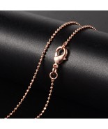 Rose Gold Ball Chain Necklace Jewelry Brass 17&quot; Dainty Simple Bead Chain  - $8.08 CAD