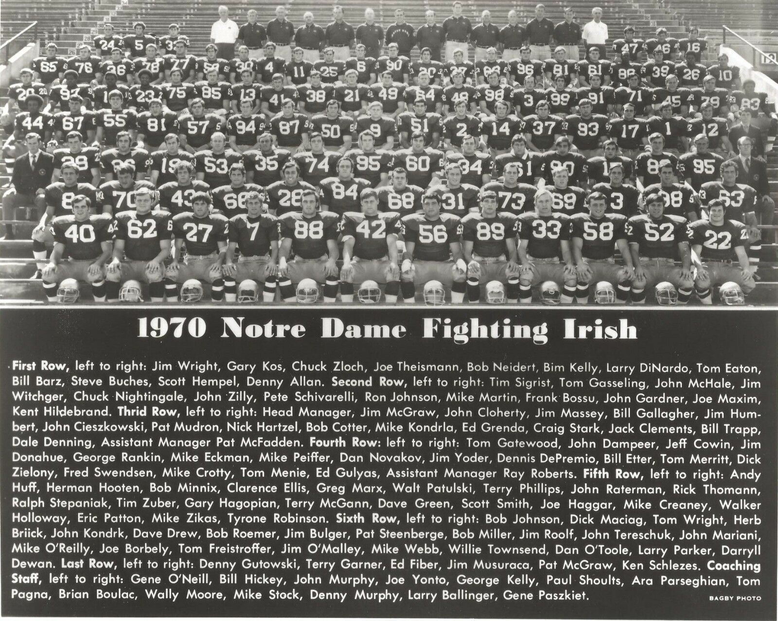 1970 NOTRE DAME TEAM 8X10 PHOTO FIGHTING IRISH PICTURE NCAA FOOTBALL - $4.94