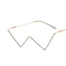 Montura de gafas de medio Metal para mujer, decoración de diamantes Vintage - £19.97 GBP