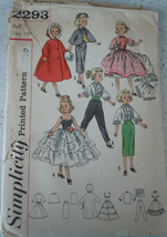 Simplicity Dolls’ Wardrobe For Revlon Dollkin Cissy &amp; Sue Sophisticate  #2293 - £5.56 GBP