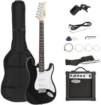 Black Beginner 39" Full Size Electric Guitar With Amp,Case And Accessoriese Pack - £131.94 GBP