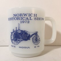 Norwich Historical Show 1915 Mogul Coffee Mug Cup Milk Glass 1972 Farm Tractor - $18.69