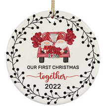 Our First Christmas Together Gnomes Ornament Tree Decor Wreath 2022 Holiday Gift - £11.62 GBP