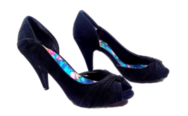 Women Size 8 High Heels Black Pump ROCKET DOG Peep Toe Vintage Inspired ... - £29.70 GBP