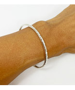 925 Silver Rough Textured Cuff Bracelet, Handmade Solid Bangle, Gifts Fo... - £55.28 GBP