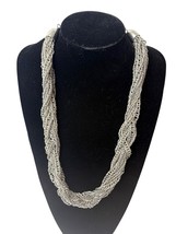 Chico’s Vintage Multi-Strand Silver Chain Necklace 24” Lobste Clasp Chunky Goth - $21.46