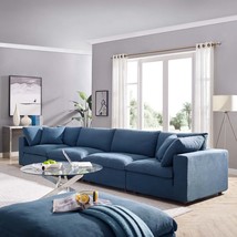 Commix Down Filled Overstuffed 4 Piece Sectional Sofa Set Azure EEI-3357-AZU - £1,761.75 GBP