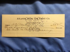 1925 Atlantic Bank And Trust Co. Daytona Beach  Florida Obsolete Check C... - $19.78