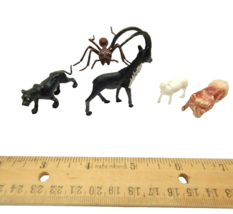 Mixed Lot Of 5 Vintage Hard Plastic Jungle Animals Mini Figures Toys - £3.90 GBP
