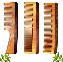 Neem Wooden Comb for Women &amp; Mens Pack of 3 - £13.98 GBP