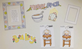 My Mind&#39;s Eye Messy Face Baby Scrapbook Die Cuts Frames 9 Piece Set - £5.59 GBP
