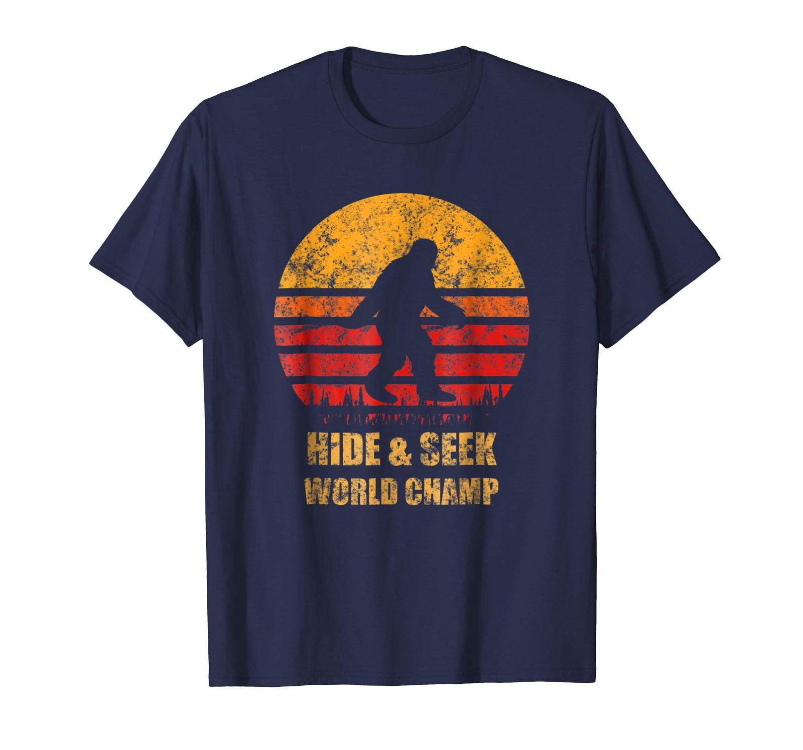 Funny Happy birthday T-Shirt - Bigfoot Hide And Seek World Champ Sasquatch Funny - $19.95 - $23.95