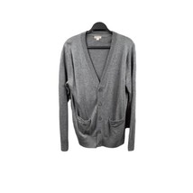 Merona Sweater Cardigan Womens Medium Gray Button Front Wool Acrylic Pockets - £17.12 GBP