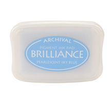 Tsukineko Brilliance Archival Pigment Ink Pad Pearlescent Sky Blue BR1-38 - £8.69 GBP