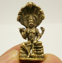 Lord Vishnu Mini Amulet Preserver God Trimurti Deity Hindu Tiny Statue Figurine - £20.52 GBP
