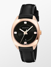 Gucci YA142509 Black Dial Leather Strap Ladies Watch - £430.84 GBP