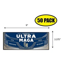 50 PACK 3.37&quot;x 9&quot; SUPERIOR ULTRA MAGA Sticker Decal Political BS0459 - £34.56 GBP