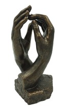 Cathedral Clasping Hands Auguste Rodin 7&quot; Sculpture Statue Replica Repro... - $98.01