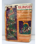 Vintage Sunset felt &amp; fabric applique Tree Advent Calendar - NIP - #1809... - £23.72 GBP