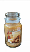 NEW Village Scented Candle Large Jar Cinnamon Apple Crisp 2 wicks Fall Fragrance - $29.98