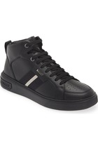 Bally Myles Men&#39;s High Top Leather Sneakers Shoes Black GL023086 US 10.5... - £184.08 GBP