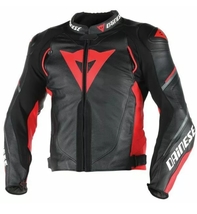 Men&#39;s Dainese BLACK/RED Super SPEED-D1 Leather Jacket Motorbike / Motorcycle - £203.73 GBP
