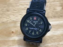 Swiss Army Quartz Watch Astrogin Men 50m Black Resin Date ~ For Parts Repair - £30.36 GBP